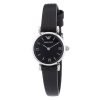 Emporio Armani Retro AR1759 Ladies Slim Black Dial & Leather Strap Watch