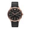 Emporio Armani Classic Chronograph Black Dial Black Leather Mens Watch AR1792
