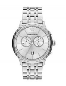 Emporio Armani AR1796 Mens Classic Silver Dialstainless steelstainless steel Chronograph Watch