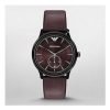 Emporio Armani AR1801 Unisex Classic Burgundy Dial Leather Strap Watch
