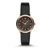 Armani ar1802 Ladies Classic Black/rose gold plated stainless steel Watch with Leather Band