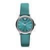 Emporio Armani AR1804 Womens Teal Dial Watch with Leather Band