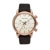Emporio Armani Chronograph Brown Dial Brown Leather Mens Watch AR1809
