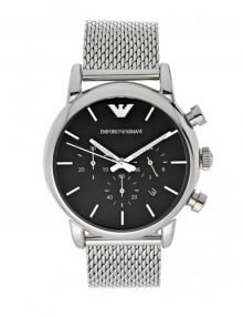 Emporio Armani AR1811 Classic Black Dial Chronograph Date Men's Meshstainless steel Watch
