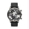 Emporio Armani AR1816 Mens Classic Chronograph Grey Camouflage Dial Watch with Leather Band