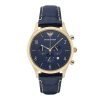 Emporio Armani AR1862 Mens Blue Dial Chronograph Leather Band Watch