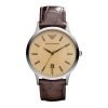 Emporio Armani Men's AR2427 Largestainless steelstainless steel and Brown Leather Watch