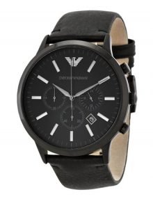 Emporio Armani AR2461 Sport Men's Black Leather Watch