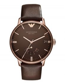 Emporio Armani AR4657 Gents Meccanico Automatic Brown Dial & Leather Strap Watch