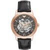 Emporio Armani Meccanico AR4670 Mens Black Watch with Leather Bracelet