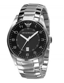 Emporio Armani Mens Classic Black Dial Bracelet Watch AR5863