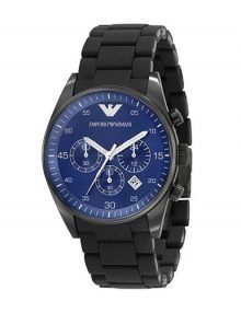 Emporio Armani Men's AR5921 Classic Chronograph Black Ion Plated Scratch Free Blue Dial Watch