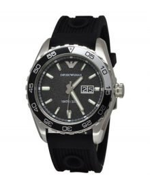 Emporio Armani Sportivo Black Dial Black Silicone Strap Mens Watch AR6044