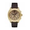 Emporio Armani AR6062 Mens gold plated stainless steel Dial Chronograph Watch with Brown Leather Band