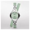 Emporio Armani AR7345 Womens Double-Wrap Silicone Green Watch