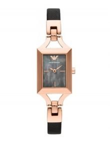 Emporio Armani AR7373 Ladies Black and rose gold plated stainless steel Chiara Watch