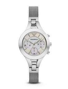 Emporio Armani AR7389 Ladies Chiara Silver Chronograph Watch