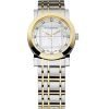 Burberry Two Tone Band Silver Dial Crystal Ladies Watch BU1375