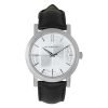 Burberry Gents Classic Silver Dial Black Leather Watch BU1382