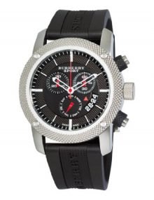 Burberry Men's BU7700 Endurance Black Chronograph Dialrubber Strap Watch