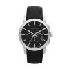 Burberry BU9356 The City Mens Black Leather Chronograph Watch with Check Pattern Dial