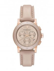 Burberry BU9704 Women's The City Chronograph Leather Strap Watch