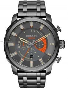 Diesel Stronghold DZ4348 Mens Grey Dial Chonrograhp Watch with Grey Ion-plated Band