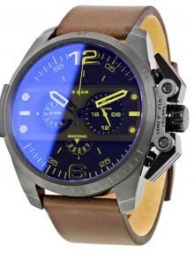 Diesel DZ4364 Ironside Blue Dial Leather Band Chronograph Watch