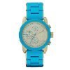 Diesel Turquoise Blue Silicone gold plated stainless steel Dial Ladies Chronograph Watch DZ5360