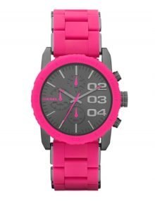 Diesel DZ5362 Pink Hands Silicone Strap Grey Dial Ladies Watch