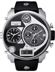 Diesel Daddy Dz7125 Black 4 Time Zones Men's Watch