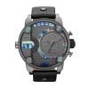 Diesel DZ7270 Aba Oversized Baby Daddy Gray Rainbow Dial Leather Strap Men Watch