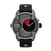 Diesel DZ7293 Little Daddy - Radar GMT Grey Dial Black Leather Men's Watch