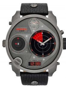 Diesel DZ7297 Mr. Daddy RDR Radar Gunstainless steel Four Time Zone Gry Mens Watch