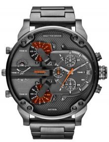 Diesel DZ7315 Men's The Daddies Series Black / Grey Four Time Zone Dial Quartz Gunstainless steel Watch