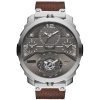 Diesel DZ7360 Machinus Mens Guntmetal Dial Chronograph Watch with Brown Leather Band