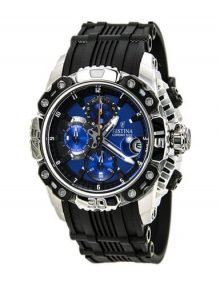 Festina F16543/5 Men's Blackrubber Quartz Watch with Blue Dial