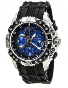 Festina F16543/5 Men's Blackrubber Quartz Watch with Blue Dial