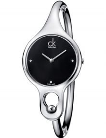 Calvin Klein K1N23104 Air Silver Tone Black Dial Ladies Bracelet watch