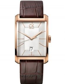 Calvin Klein K2M21620 Gents Window gold plated stainless steel Analog Leather Watch