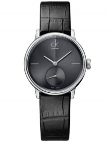 Calvin Klein K2Y231C3 Accent Ladies Black Dial Leather Watch