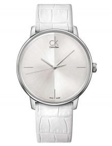 Calvin Klein K2Y2X1K6 Accent Womens Classic White Leather Watch