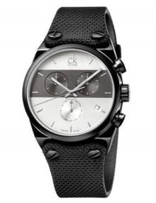 Calvin Klein K4B384B6 Eager Textile Strap Black Mens Chronograph Watch