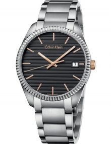 Calvin Klein K5R31B41 Gentss Alliance Silverstainless steel Bracelet Watch with Black Dial