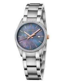 Calvin Klein K5R33B4Y Ladies Alliance Silverstainless steelstainless steel Bracelet Watch with Black Mother of Pearl Dial