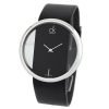 Calvin Klein K9423107 Quartz Genuine Black Leather Strap with Crystal Clear Dial Women's Watch