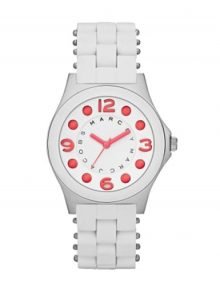 Marc By Marc Jacobs Ladies MBM2588 White Dial Silicone Wrapped Watch