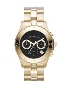 Marc by Marc Jacobs Blade Black Dial gold plated stainless steel Tone Ladies Watch MBM3309