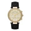 Michael Kors MK2316 Gold Dial Black Calfskin Strap Womens Watch