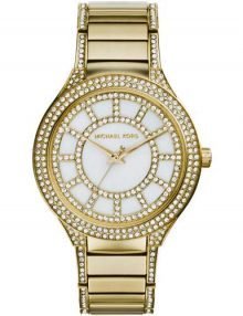 Michael Kors MK3312 Womens Kerry Mother of Pearl Dial Watch with gold plated stainless steel Tonestainless steelstainless steel Band
